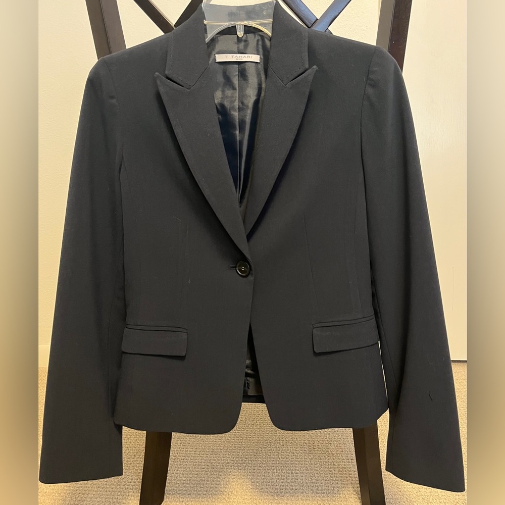 Tahari Petite Classic Navy Blazer
